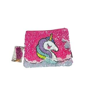 Style Lab Magic Sequin Unicorn-Rainbow Makeup/ Cosmetic Pouch Fun NWT